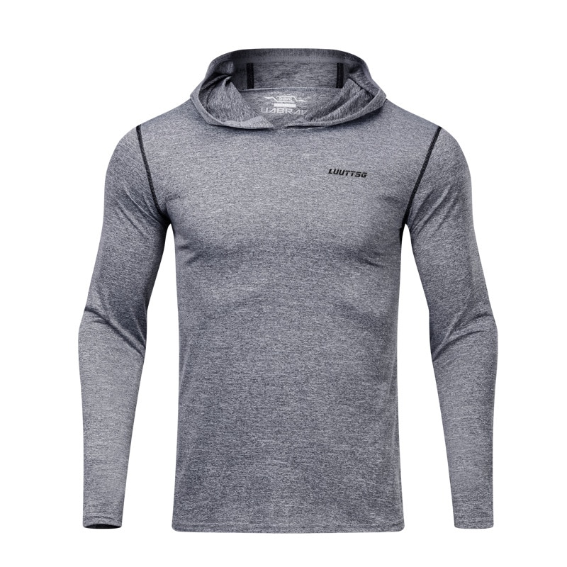 Autunno e inverno degli uomini di sport in esecuzione fitness abbigliamento maglione di formazione rapida asciugatura del sudore-assorbente casual felpa con cappuccio bianco giacca