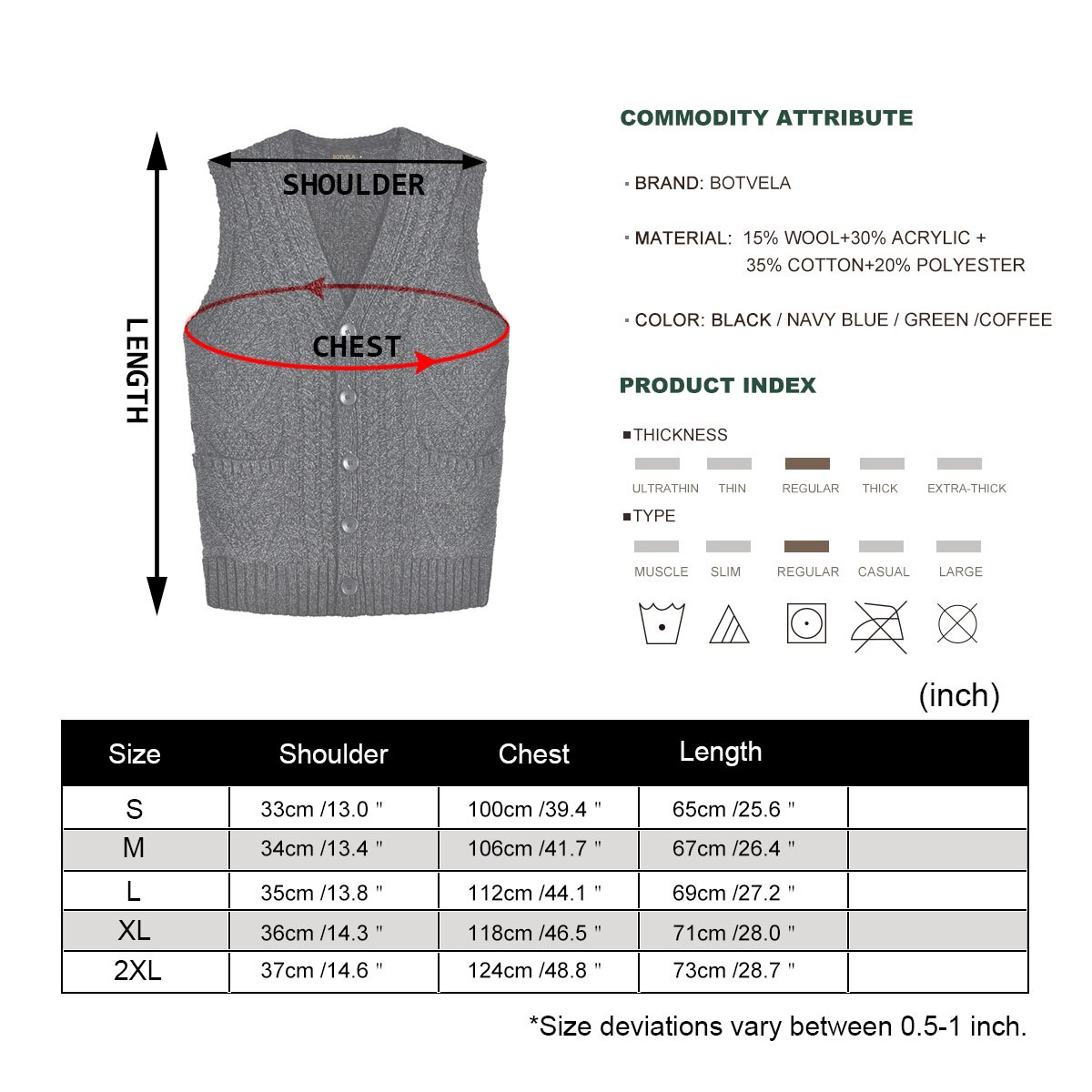 Fall Winter Ribbed Knit Casual Fit Sweater Vest Mens Knitted V-Neck Cable Aran Waistcoat 204