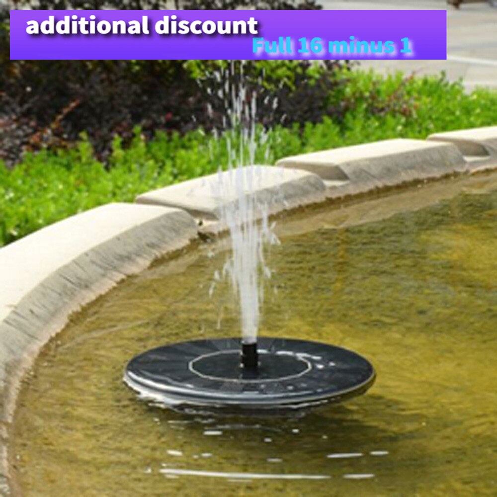 Mini Solar Fountain Garden Pool Pond Floating Water Fountain Outdoor Bird Bath Garden Bonsai Rockery Decor Fountain Fast Ship#30
