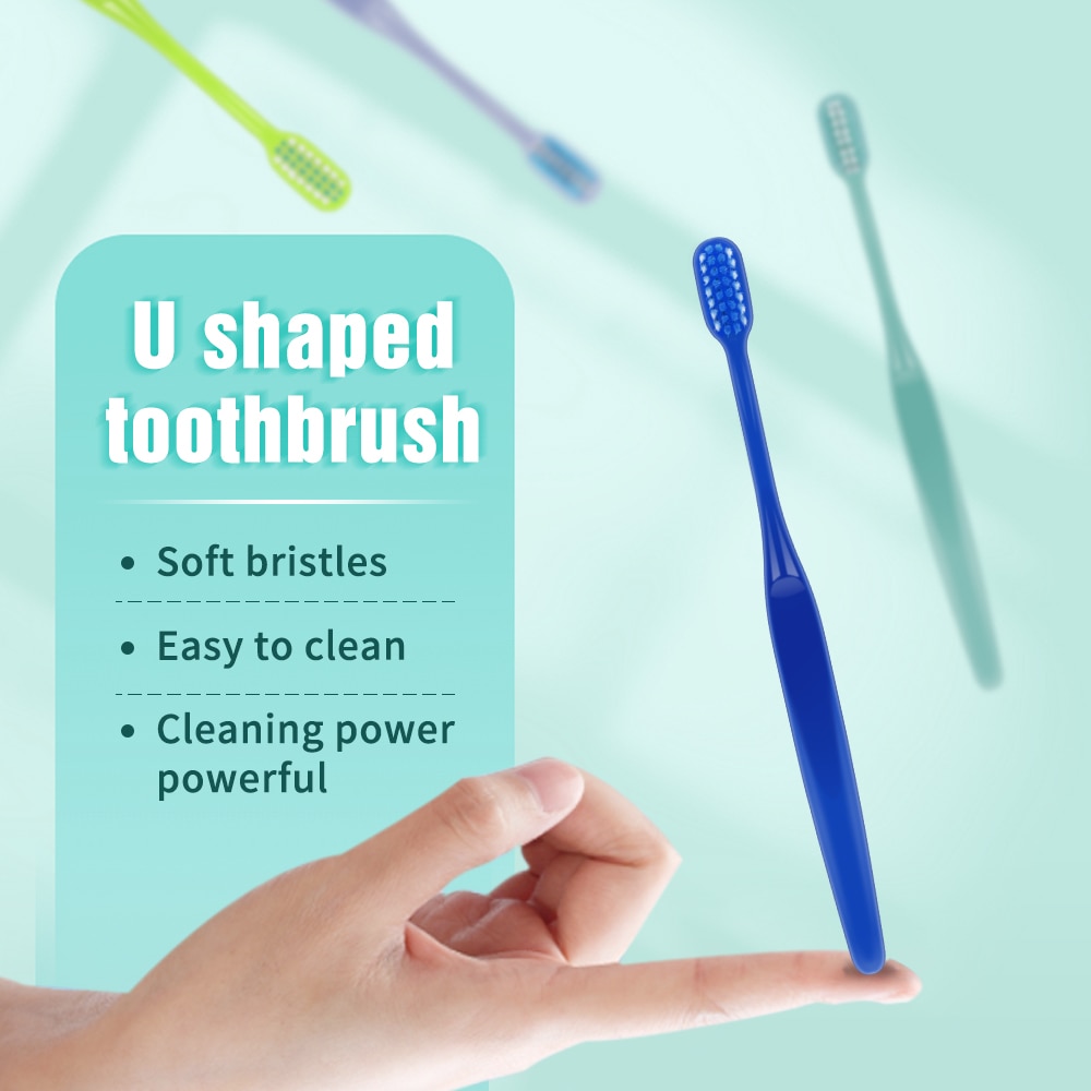 Y-Kelin Soft Toothbrush U-shaped Orthodontic Dental Care Tool Clean Teeth Portable Traveling Non-disposable for People