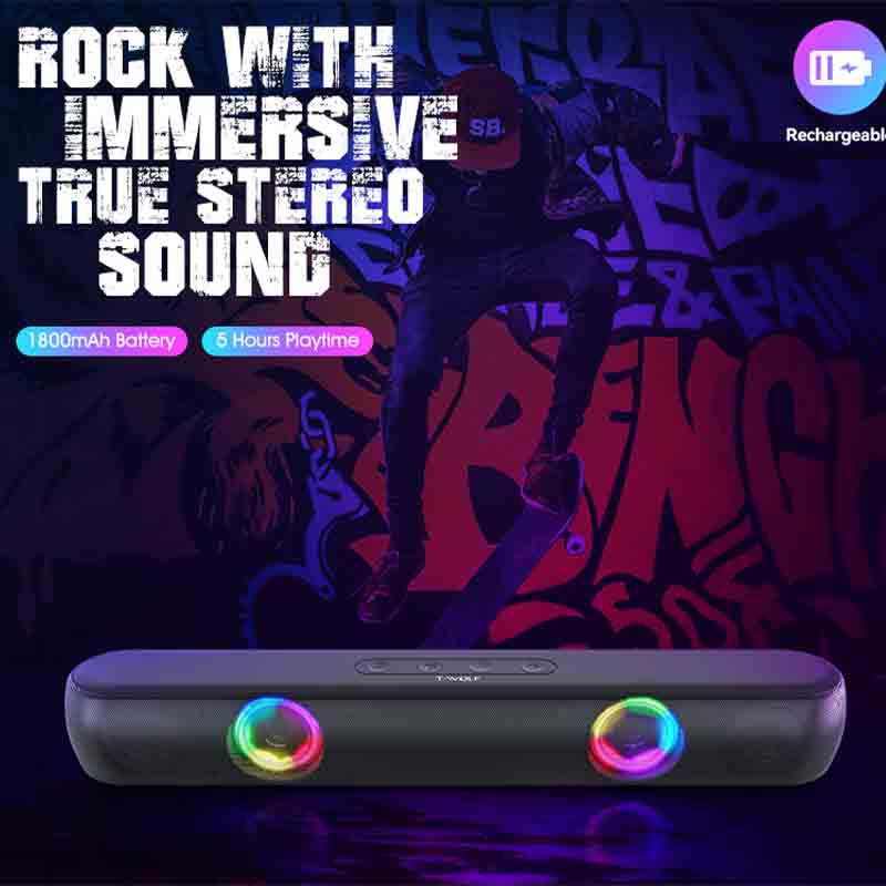 RGB Bluetooth 5.0 głośnik 3D Surround Soundbar przewodowe głośniki komputerowe Subwoofer Stereo Sound bar do laptopa PC teatr TV Aux