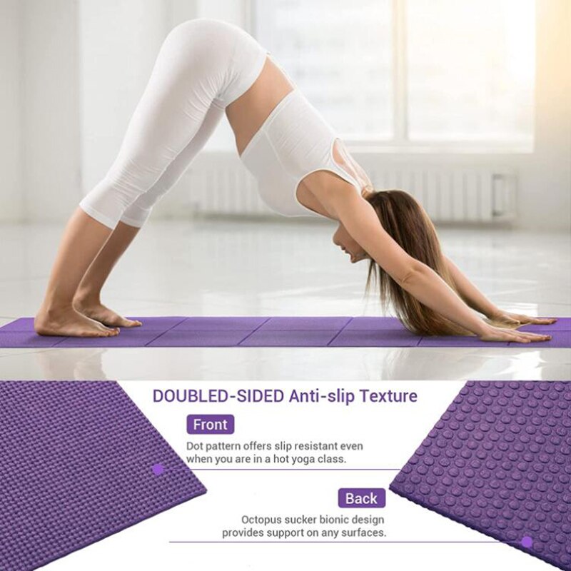 Faltbare yogamatte, fitnessgerät, tragbare reisematte, rutschfeste übungsmatte für alle arten von yoga- und pilates-bodenübungen