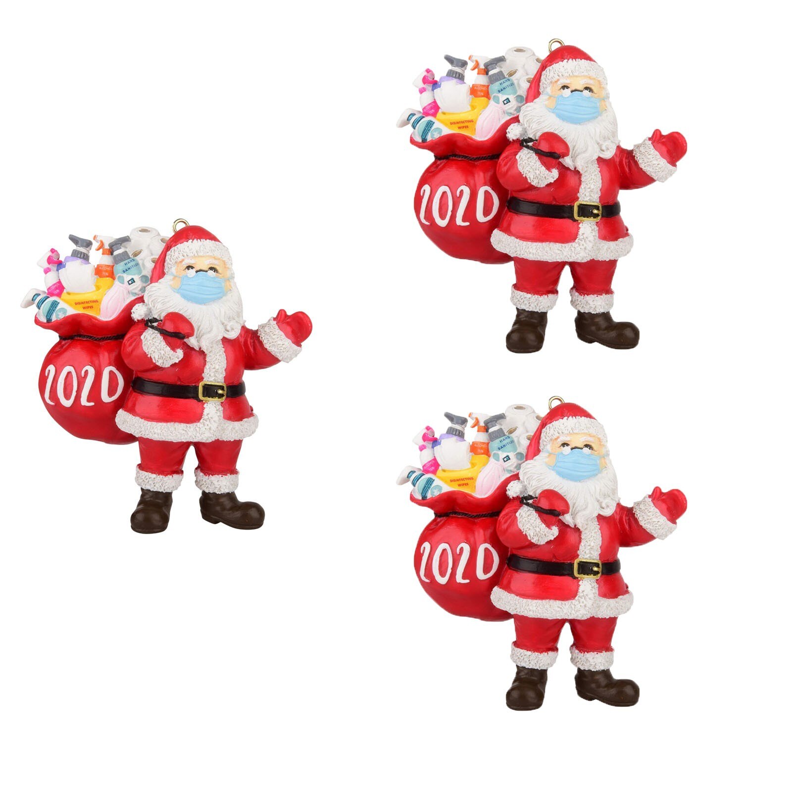 Adornos navideños de Papá Noel para mascarilla, adornos navideños para el hogar: 3pcs