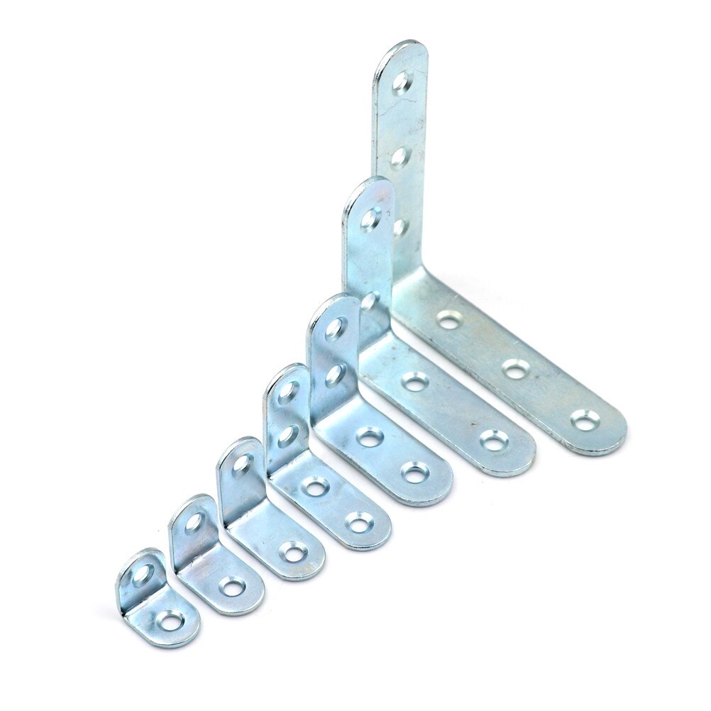 L Shape 7 Sizes 10pcs Stainless Steel Right Angle Bracket Corner Brace Joint Shelf Support