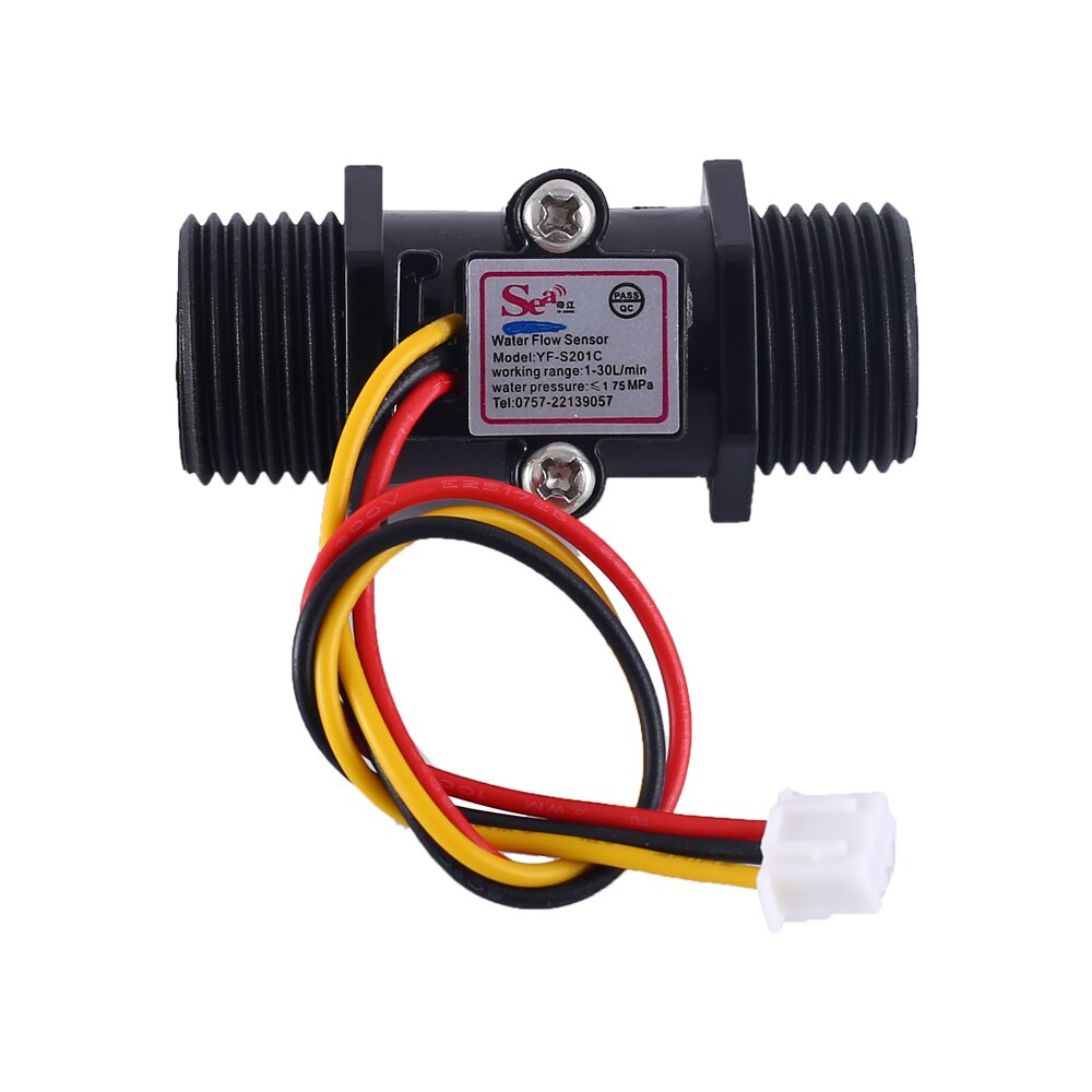 DN15 DC 5V 12V 1/2 zoll G1/2 Schwarz Wasser fließen Halle Sensor Schalter Durchflussmesser halle Sensor Zähler 1,75 MPa 30L/min: Ausführung 1