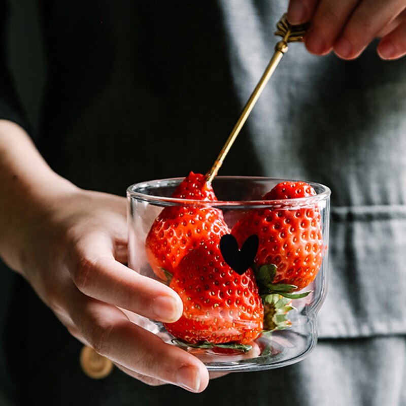 2PCSX300ML Handmade Pyrex transparent Milk Cup Yogurt Cup can be Folded into Transparent Baked Pudding Water glass Cup