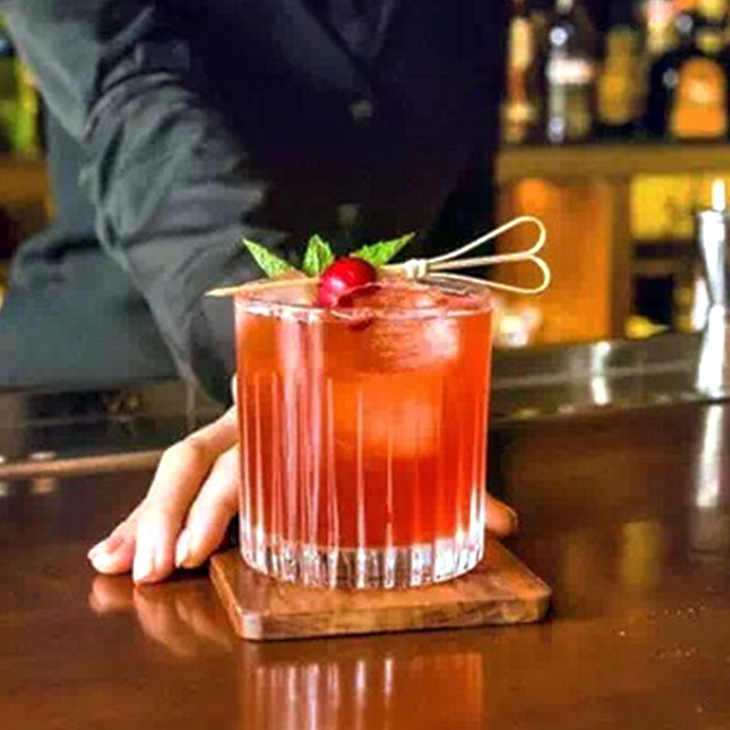 300-400ml Old Fashioned Glass Cup Non-vertical Veined Vodka Lead Glass Whiskey Winebowl Cocktail Cup Tasting Cup Flat Base Glass