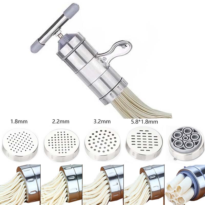 Stainless Steel Noodle Maker With 5 Models Manual Noodles Press Pasta Machine Kitchen Tools Vegetable Fruit Juicer