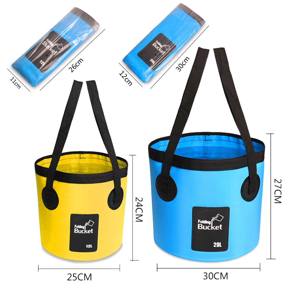 12L 20L Secchio Secchio Pieghevole Portatile Impermeabile sacchetto di Acqua Sacchetto di Acqua Contenitore di Stoccaggio Sacchetti Portante per La Pesca Campeggio trekking X89G