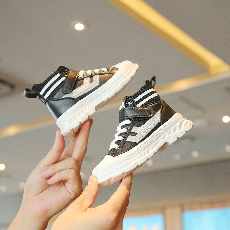 Meninos meninas estilo britânico martin botas 2022 outono crianças macio-sola botas de couro crianças botas curtas de volta à escola sapatos quentes