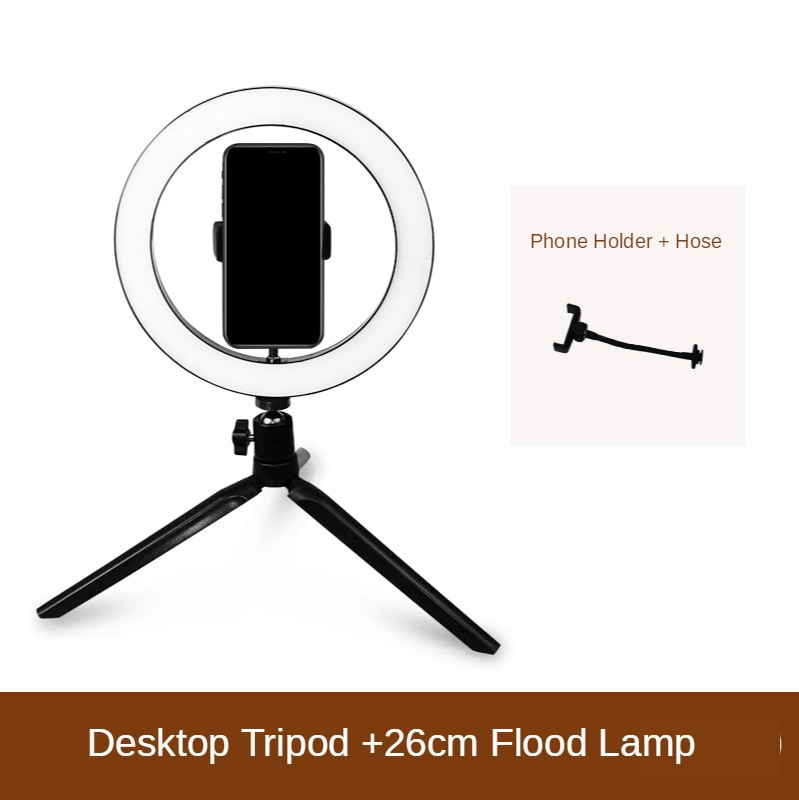 10 Inch Photography Ring Light Mobile Phone Desktop Live Flood Lamp Selfie Photographic Makeup Anchor Beautification Filming: 10 inch 20cm