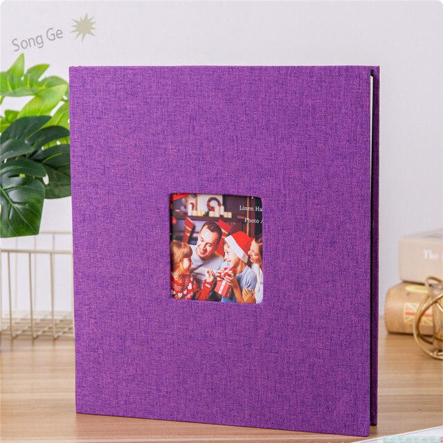 16 Inch 40 Pages Linen Cover DIY Photo Album 3x5 4x6 5x7 8.5x11 Photo Album Sticker Photo Album Big Family Photo Album: I