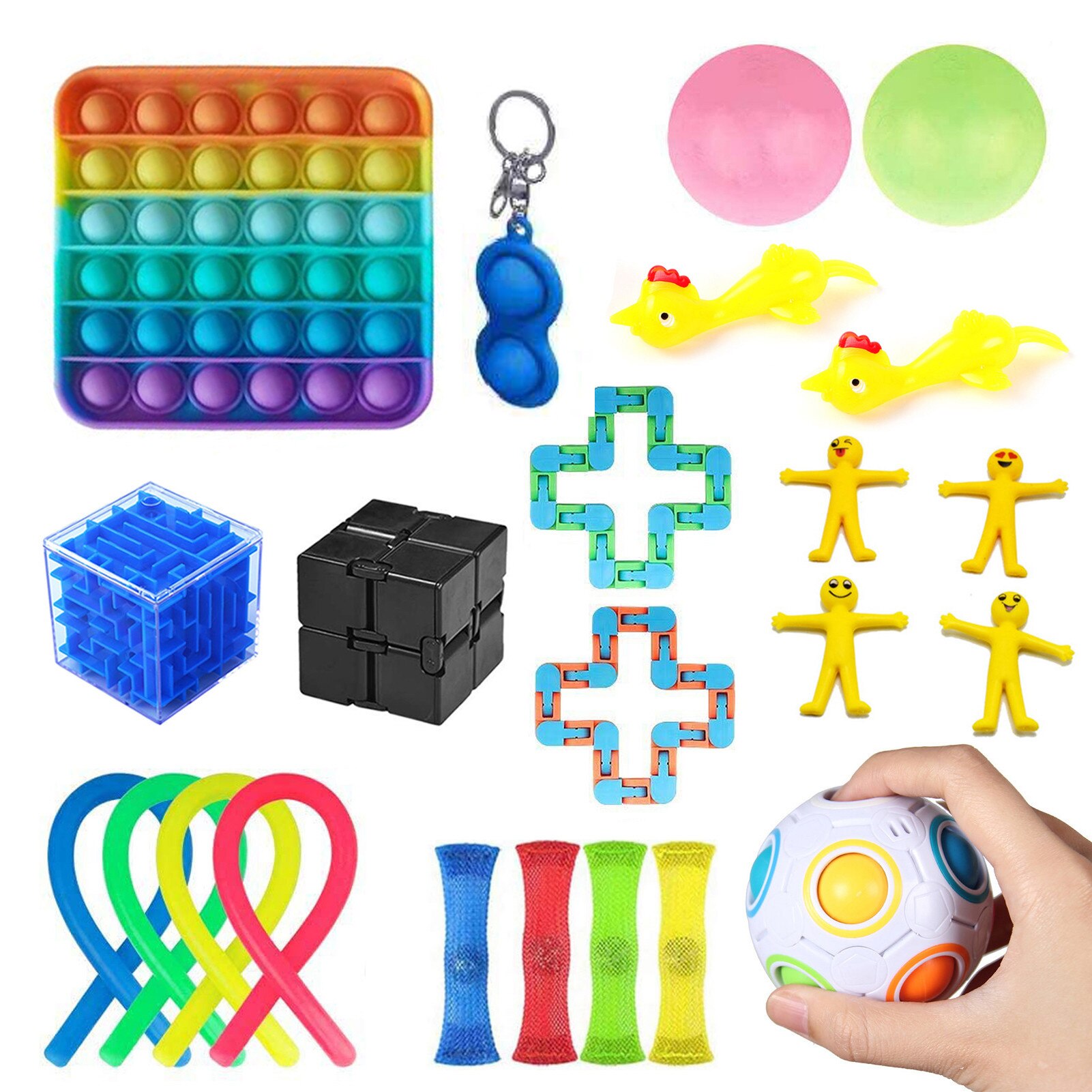 22 pacote de brinquedo sensorial fidget conjunto estresse autismo ansiedade alívio brinquedos para crianças adultos menina crianças sensoriais alívio do estresse brinquedos