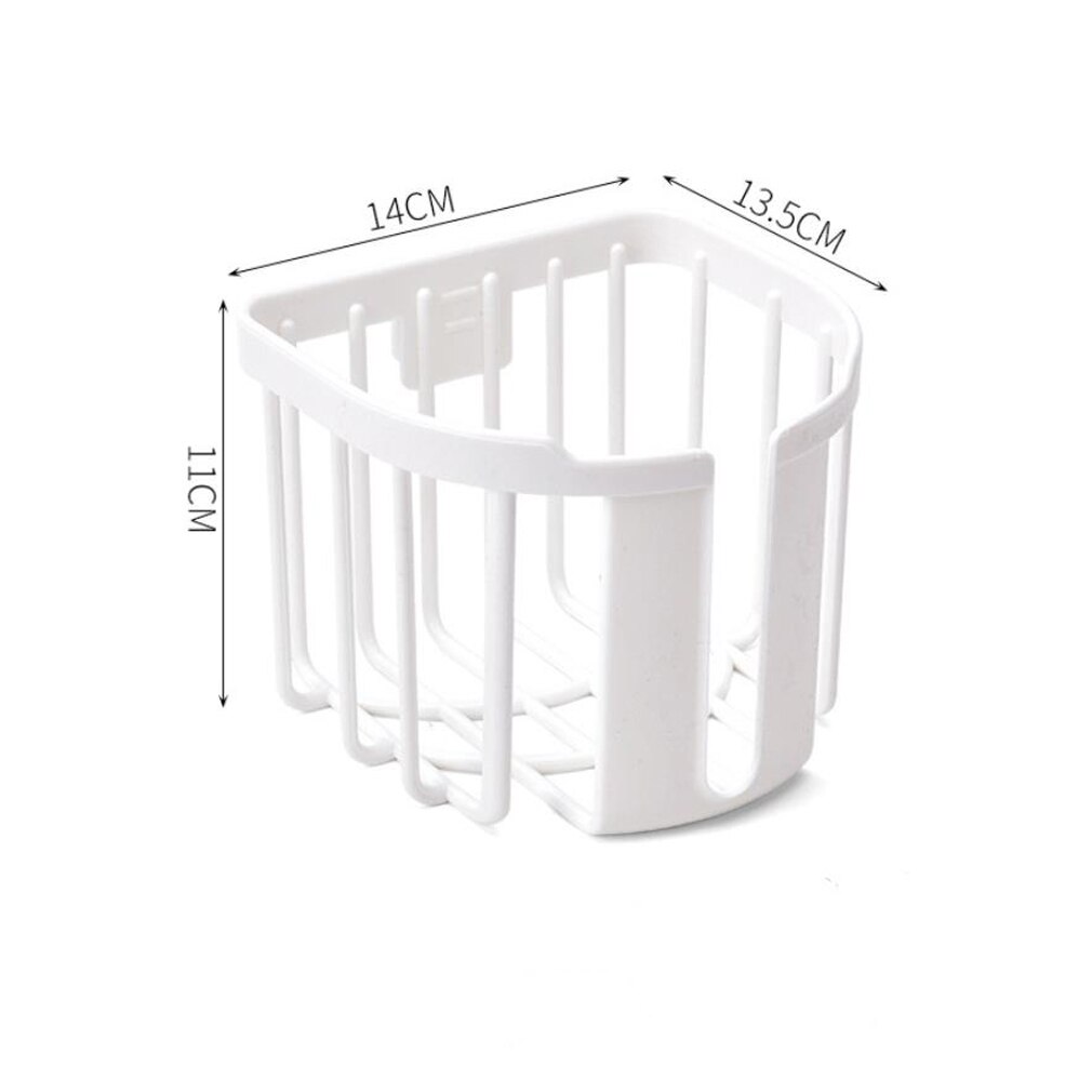 Punch-Gratis Toiletpapier Rack Wc Muur Gemonteerde Toiletrolhouder Tissue Houder Opknoping Handdoeken Badkamer Toiletpapier rack: WHITE
