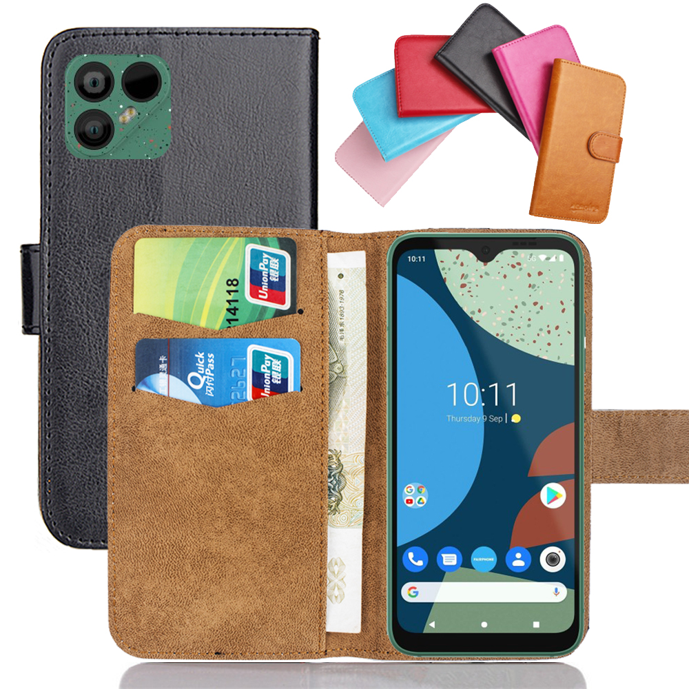 6 kleuren Fairphone 4 Case 6.3 "Leer Mode Luxe Multifunctionele 4 Fairphone Cases Telefoon Cover Kaartsleuven