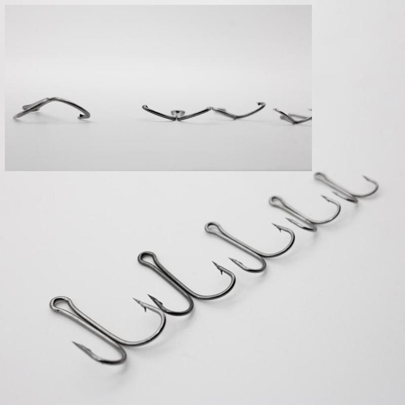 50pcs Dual Hooks High Carbon Steel Black Fishing Hooks Double Hook Saltwater Fishing Tackle Fish Hook