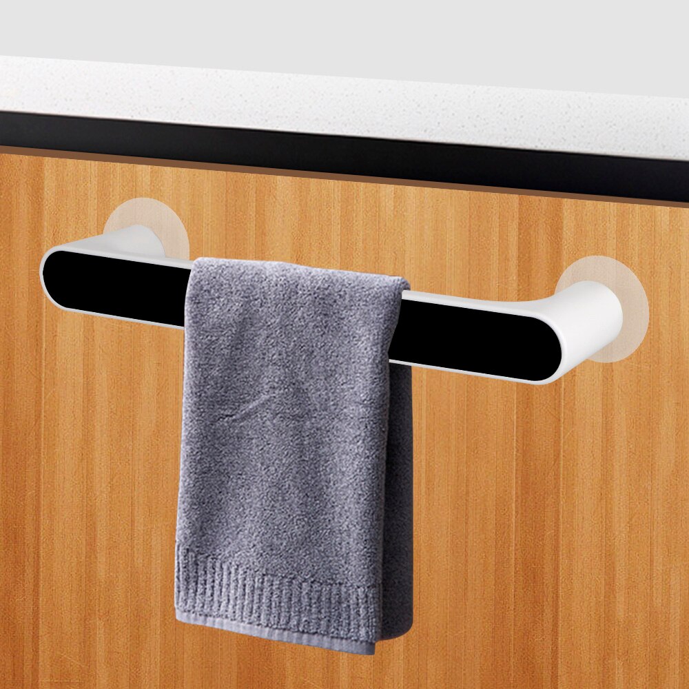 Self-adhesive Towel Rack Wall Mounted Bathroom Organizer Towel Hanger Kitchen Bathroom Shelf Towel Bar Bathroom Accessories