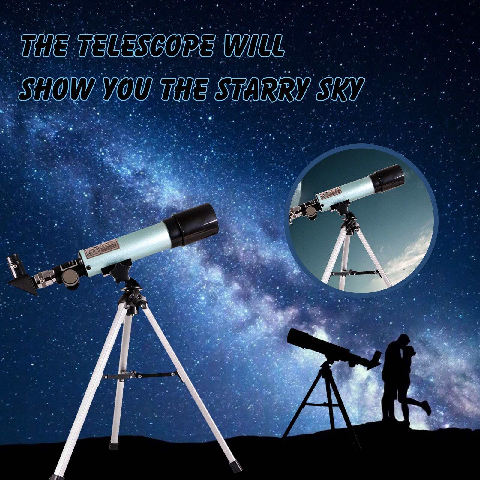 Monocular Telescope F36050 Students And Children Small Monocular Telescope High Entry With Tripod Phone Clip #s5
