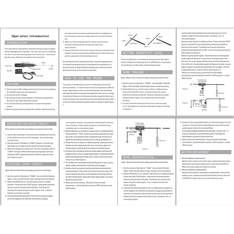 Automotive Korte Kabel Tracker & Open Draad Finder U-Niversal EM415 Pro