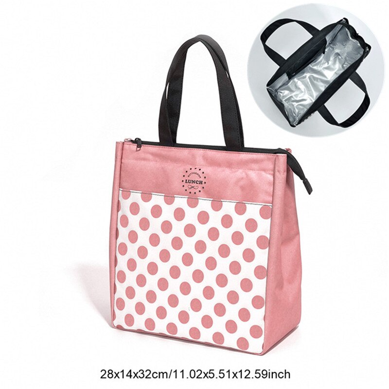 Lunchbox Voedsel Zak Vrouwelijke Geïsoleerde Thermische Verse Cooler Lunch Pouch Draagbare Werk School Picknick Rits Tote Accessoires: C Pink