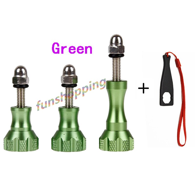 Aluminum Alloy Nut Thumb Screw Mount for GoPro Hero 7 6 5 4 3+ for Xiaomi Yi Lite 4K SJCAM SJ7 H9 Sony for Go Pro Accessory Kits: Green and Wrench