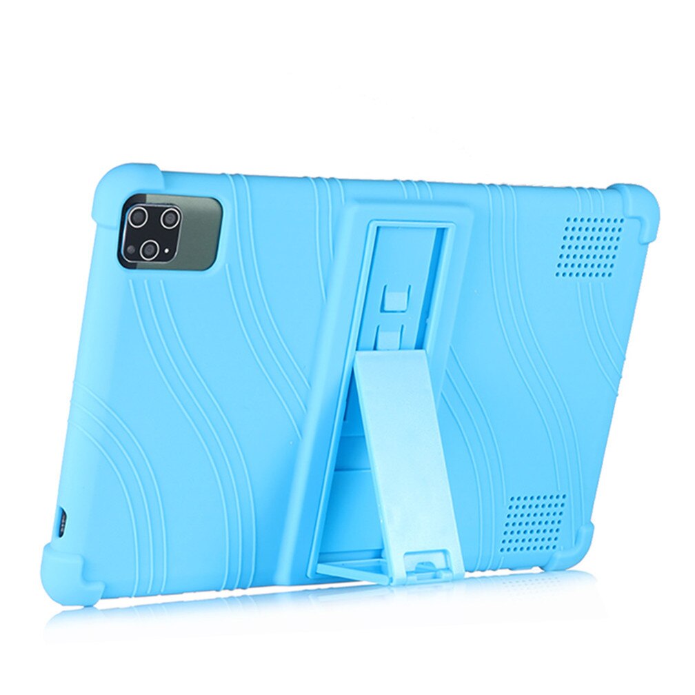 10.1 Inch Tablet Case - Kids Friendly Soft Silicone Adjustable Stand Cover for Android 9.0: Sky Blue