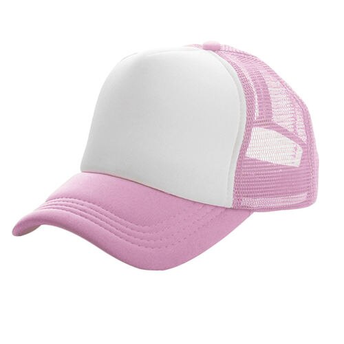 Summer Patchwork Men's Baseball Cap Mesh Caps Women Hat Casual Hip-Hop Baseball Golf Adjustable Women's Cap: pink white