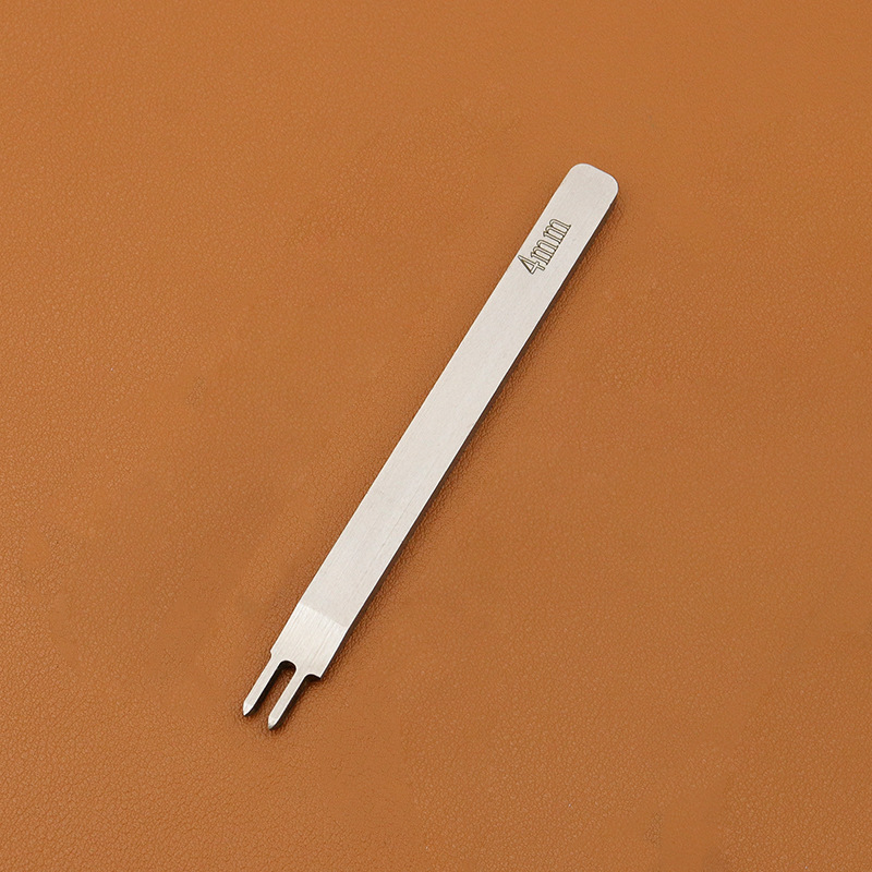 Cincel de Metal y cuero de 1/2/4/6 puntas, herramienta de costura, punzón de diamante, artesanía de cuero y hierro, completamente pulido, 3/4mm: 4mm spacing-2 prong