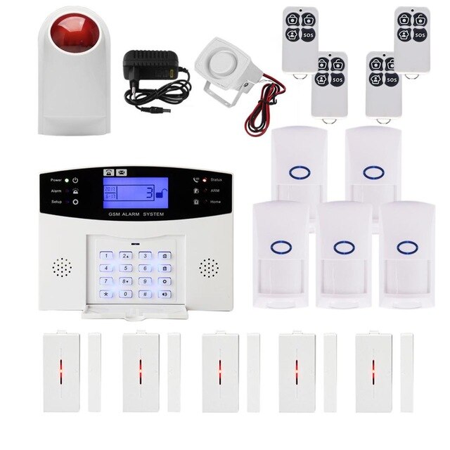 Jeatone Gsm Alarm Sms Draadloos Alarmsysteem Thuis Inbreker Alarm Kits Diy Lcd Display Pir Deur Raam Sensor App controle