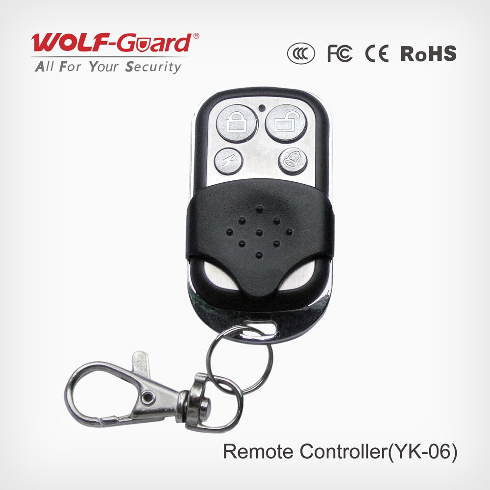 2Pcs Wolf-Guard 433MHz Wireless Remote Control Keyfobs 4 Keys Portable Accessories for Home Alarm Sceurity Burglar System