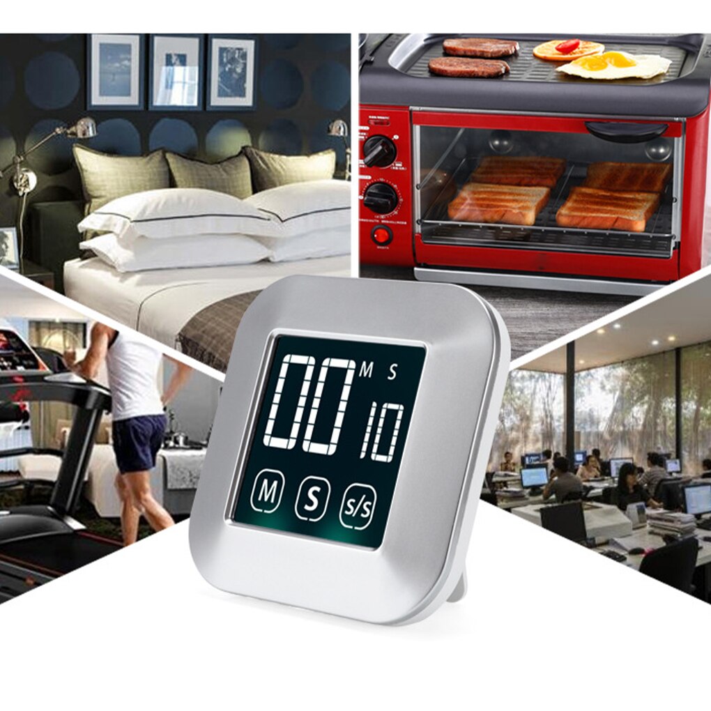 Cooking LCD Touch Screen Digital Timer Exercise Fitness Yoga Large Display Countdown Alarm 99 Minutes 59 Seconds Kitchen Gadget