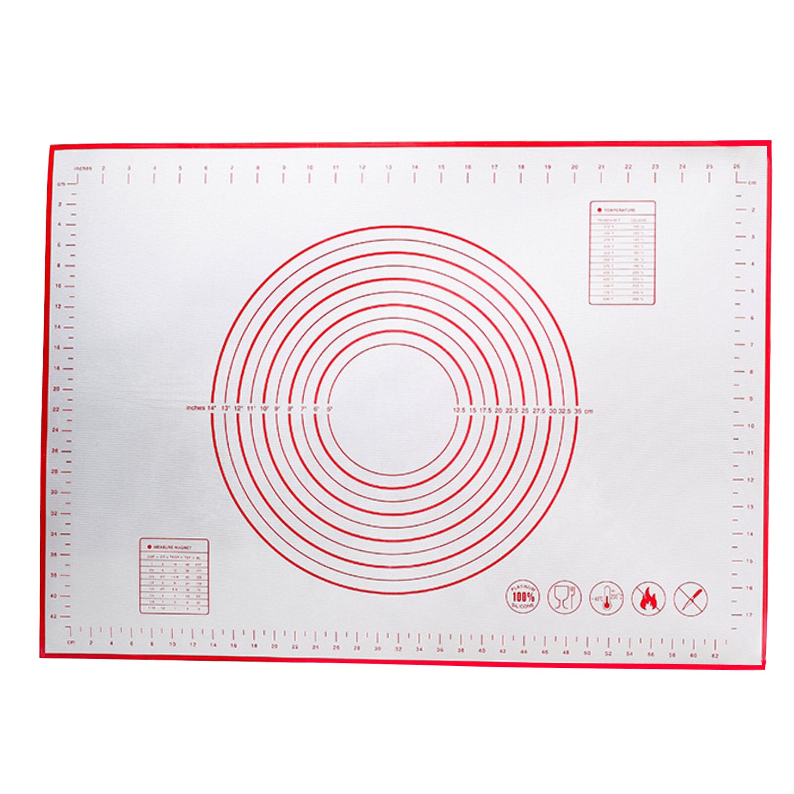 Silicone Pastry Board Non Stick Dough Rolling Mat With Measurement Dessert Pastry Dough Kneading Pad Kitchen Gadgets 70x50cm: Default Title