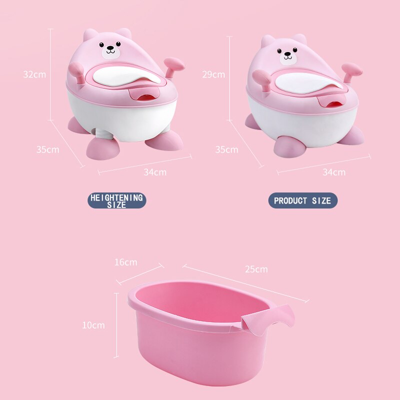 Baby Potty Toilet Training Portable Plastic Child Potty Trainer Kids Indoor Baby Potty Chair for free potty brush+cleaning bag