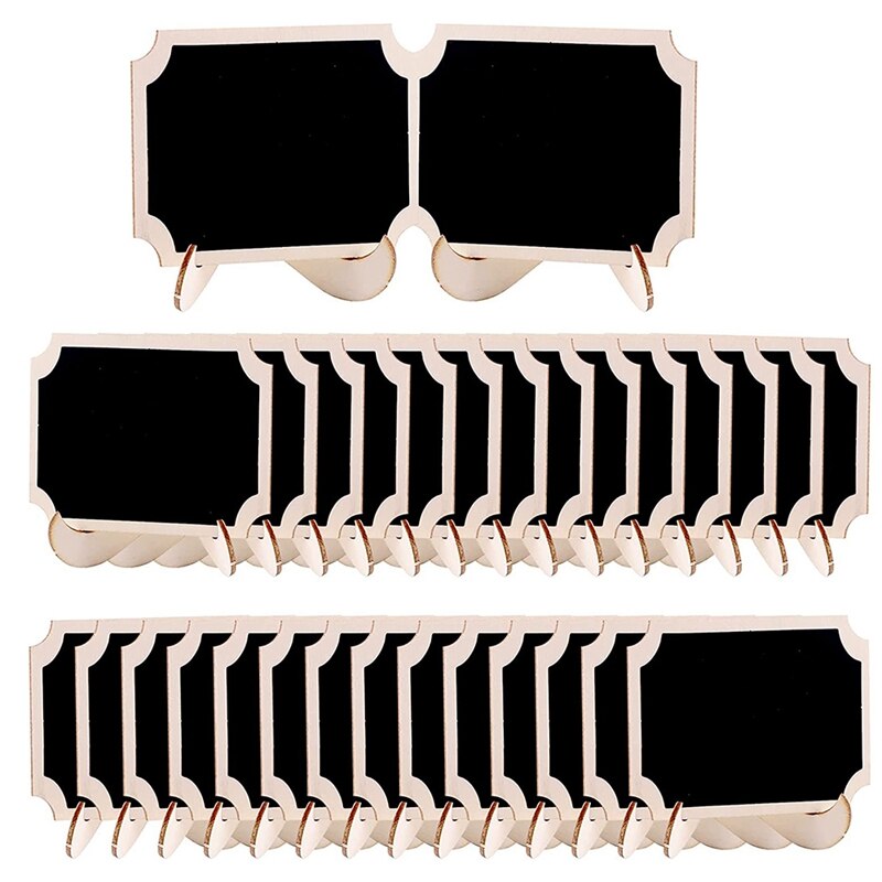 Mini panneau d&#39;étiquettes alimentaires pour Buffet de fête, petits panneaux en bois (encoche rectangulaire) 30 pièces: Default Title