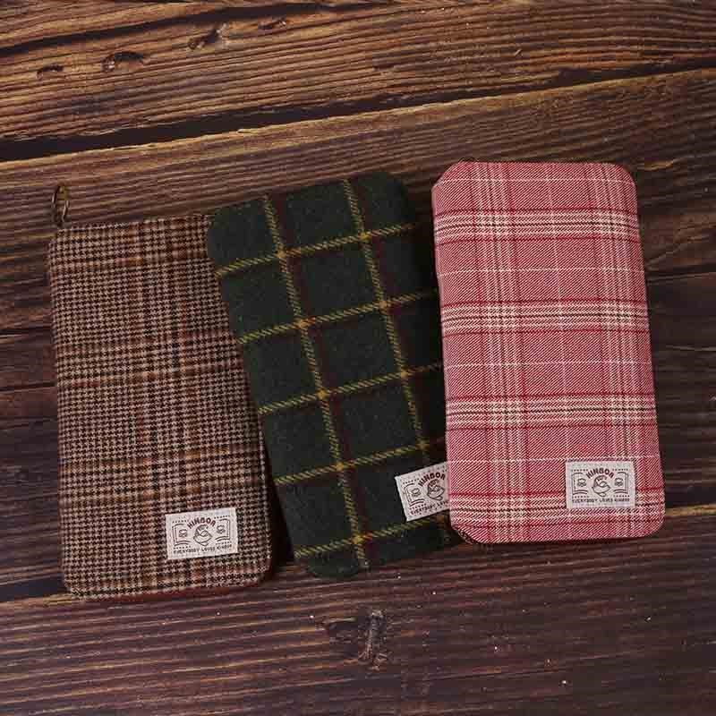 Kinbor Schotse Plaid Stijl Rits Tas Wekelijkse Planner Stof Cover Dagelijkse Plan Agenda Notepad Leuke Journal Reizigers Notebook