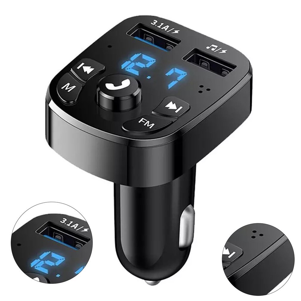 Kabelloser  mp3- player fürs auto (ohne akku), kabelloser dual-usb-anschluss , 3.1a schnellladeanschlüsse, usb-stick, musikwiedergabe, verlustfreie audiodekodierung