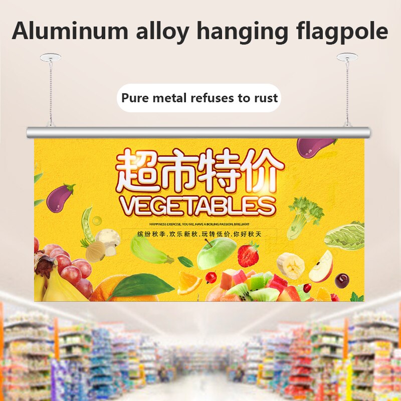 Haste de cartaz de bandeira, gancho de três peças 60cm, clipe de publicidade, corrente de gancho, shopping, bar, decoração de abertura, personalização