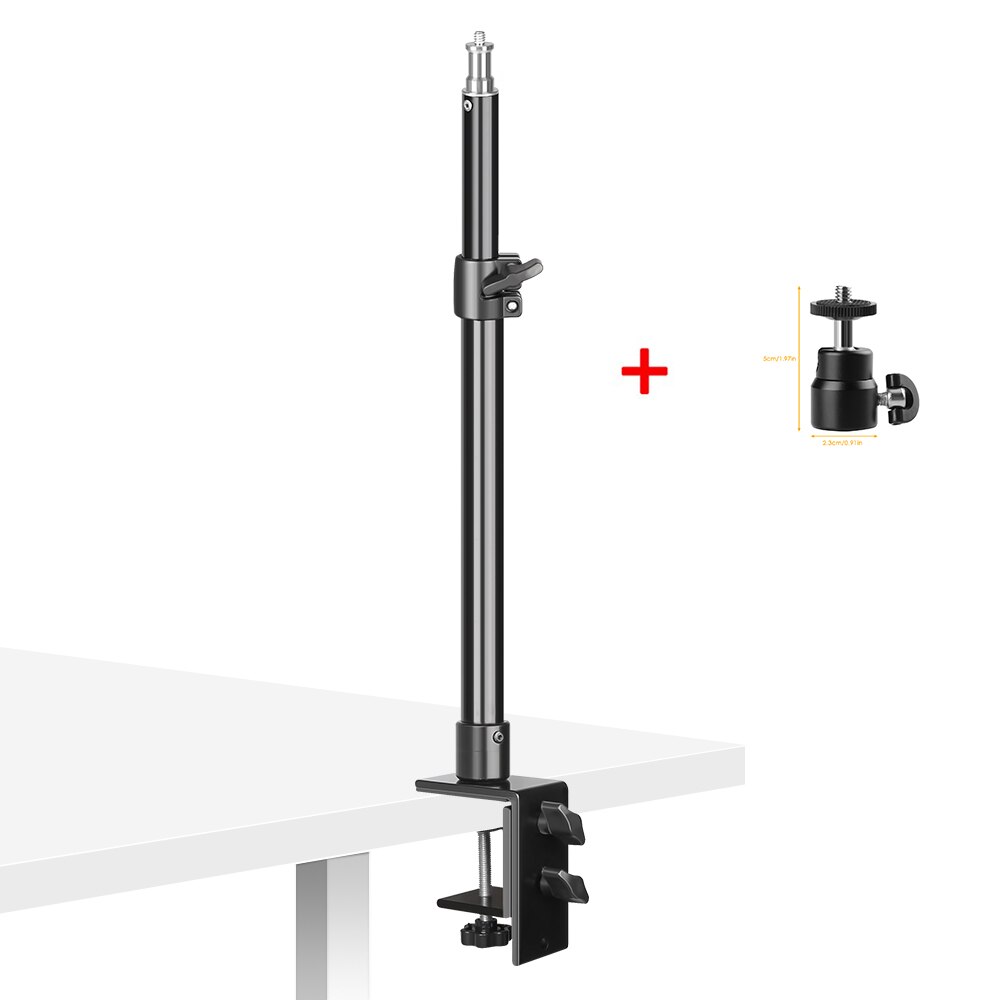 Sh Desktop C-Klem Light Stand Met 1/4 "Balhoofd, verstelbare Tafelblad Beugel Stand Voor Dslr Camera, Ring Licht, Video Monitor: With Ball Head
