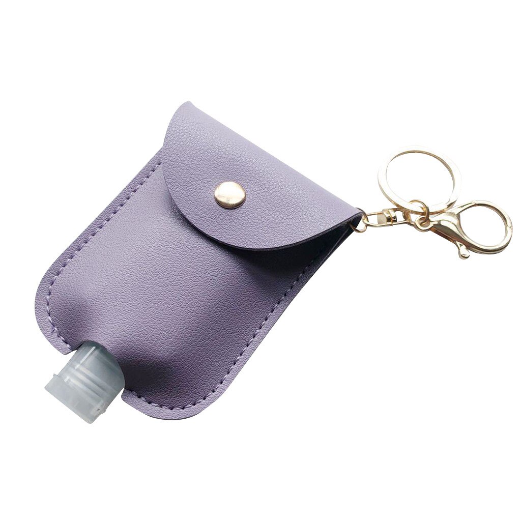 Travel Bottle And Keychain Holder Refillable Empty Bottles For Hand Sanitizer Organizer Keychain Key Rangement Zipper Bag#p30: Purple 