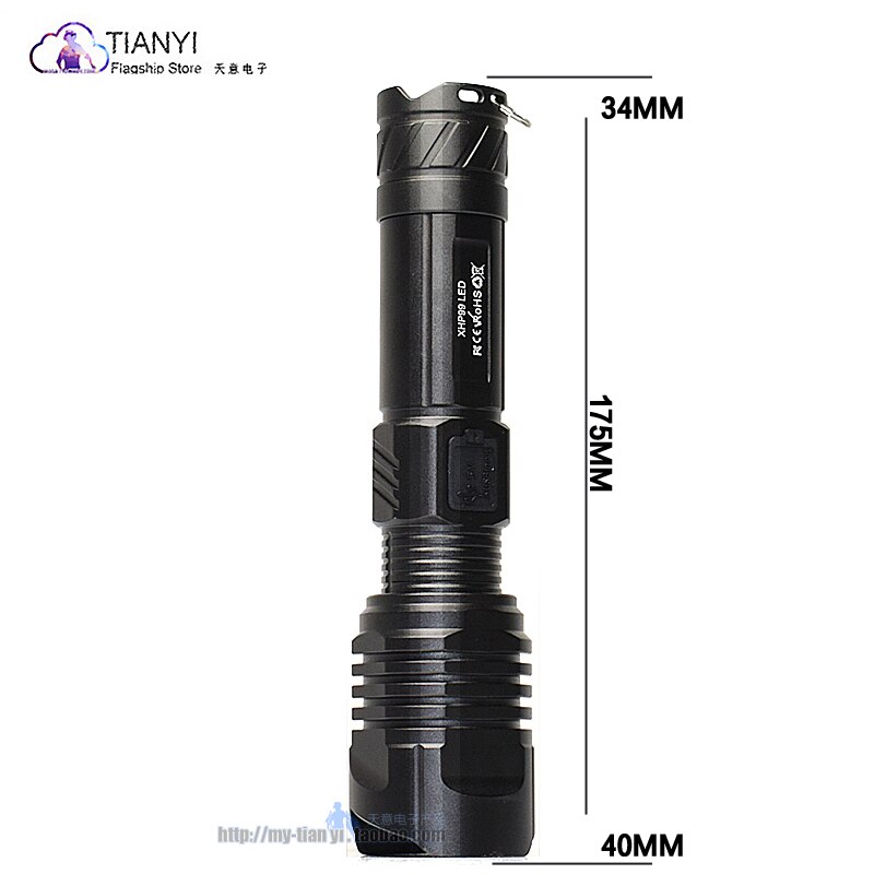 LED high-power telescopic focusing lighting flashlight Support USB rechargeable aluminum alloy searchlight flashlight