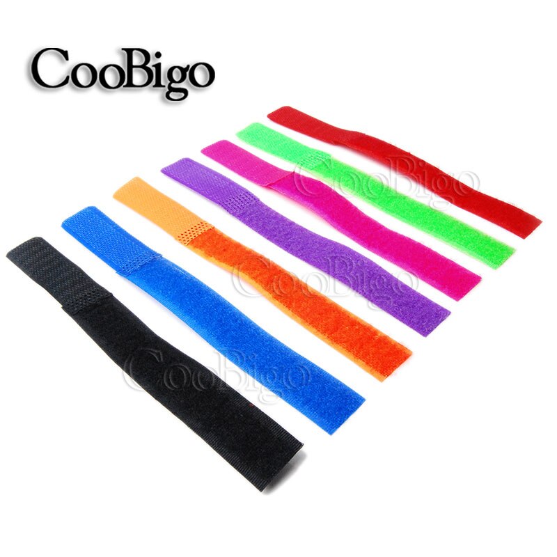 10pcs Pack Colorful Reusable Magic Tape Cord Winder Cable Holder Ties Wrap Wire Band Fastener Home Office Organiser#S0035(Mix-s)