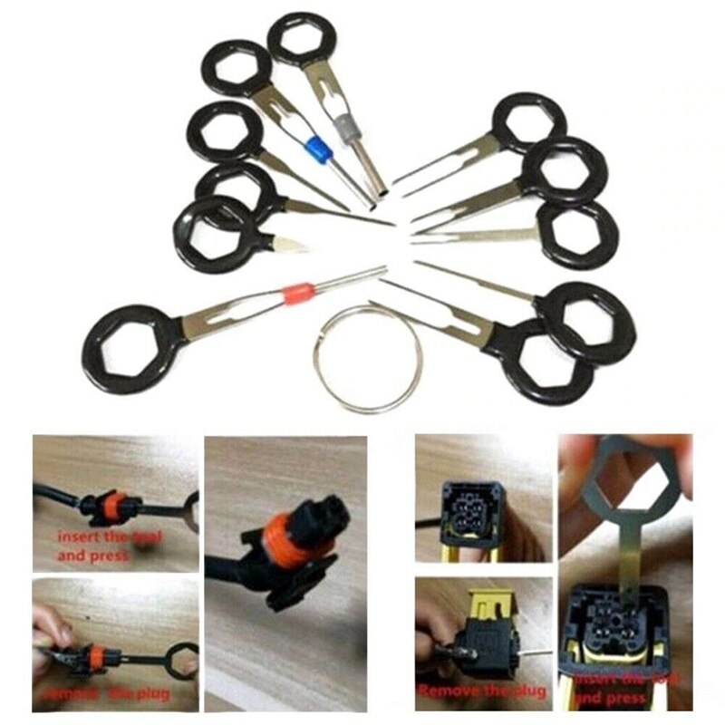 26Pcs/Lot Car Stainless Steel Plug Terminal Ejector Removal Tools Pin Needle Retractor Pick Electrical Wire Puller Tools Parts
