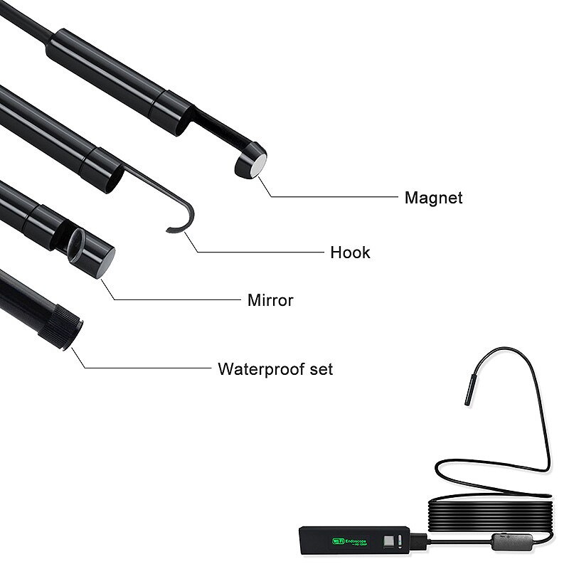 Wireless WiFi Endoscope Camera HD 1200P Mini Soft Cable Inspection Camera 8mm LED Borescope for IOS Android PC Endoscope CNIM Ho