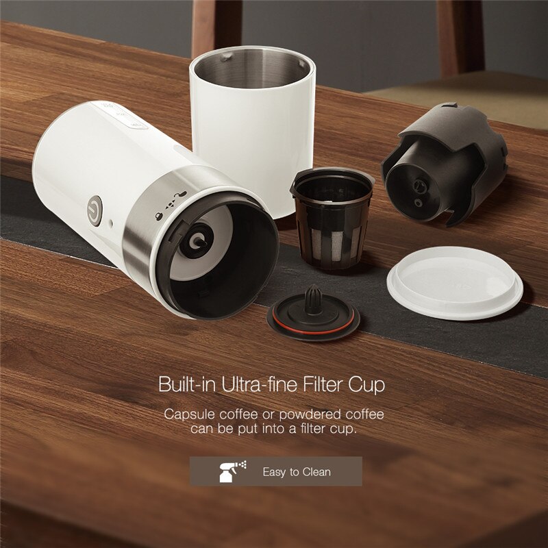 Digoo dg -cf01 bærbar elektrisk kaffetrakter usb automatisk kaffemaskin innebygd filterkopp kaffekvern til hjemreiser