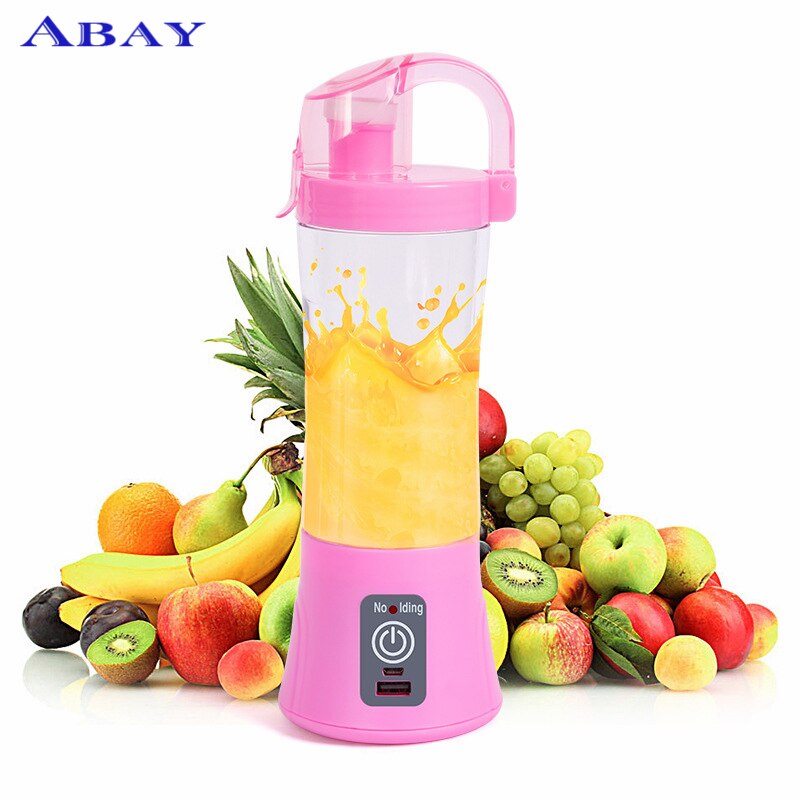 380 ml Draagbare Blender Juicer Cup USB Oplaadbare Elektrische Automatische Groente Fruit Citrus Oranje Sap Maker Cup Mixer Fles