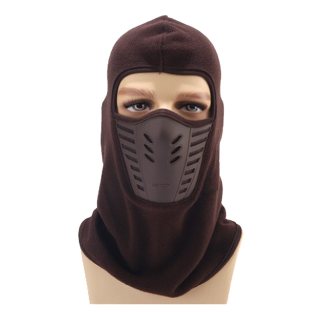 Windproof Fleece Winter Hat Helmet Sports Motorcycle Cycling Skiing Windproof Warm and Comfortable Hat Mask #PY10: Coffee