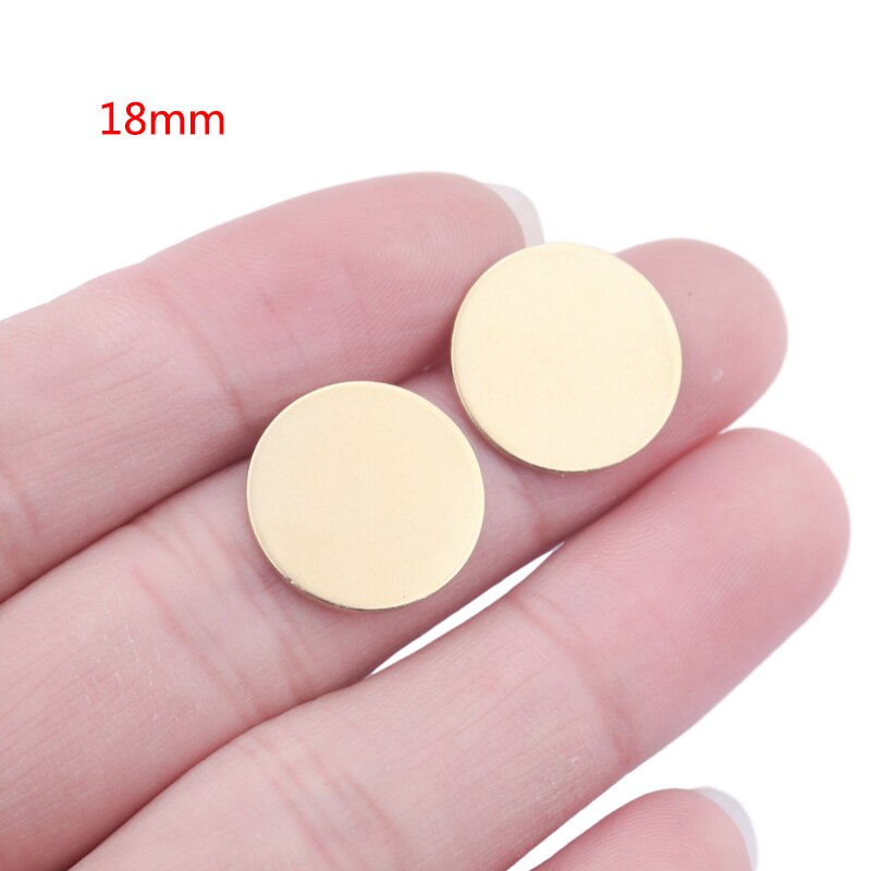 10 Uds. De dijes de disco de latón crudo de 30mm de diámetro con estampado de Metal en blanco sin agujeros, accesorios para fabricación de collares colgantes: 18mm