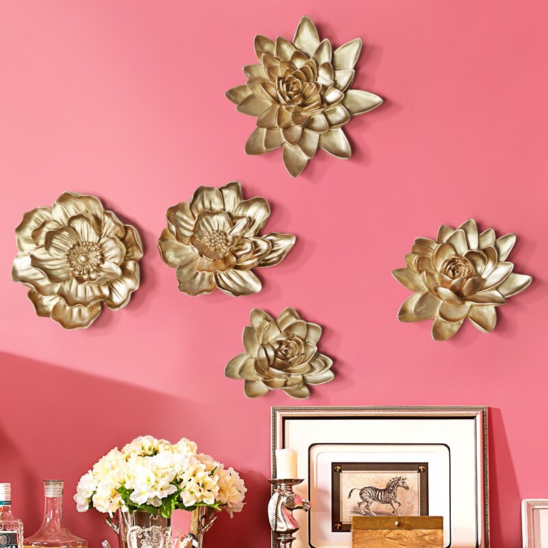 3D Stereo Harz Lotus Fisch Blumen Handwerk Dekoration Europäischen Wohnzimmer Hause Wand Hängen Fische Wandbild Kreative Wand Aufkleber