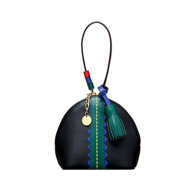 Women Crossbody Sling Bag Small Dome Bag Female Mini Purse with Wristlet Handle and Adjustable Long Strap