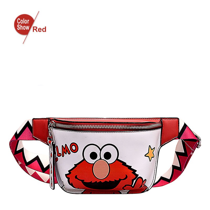 BolsosSac Zomer Vrouwen Tassen Kleine Cartoon Printing Meisjes Messenger Bag Out Deur Crossbody Tassen Taille Packs: Rood